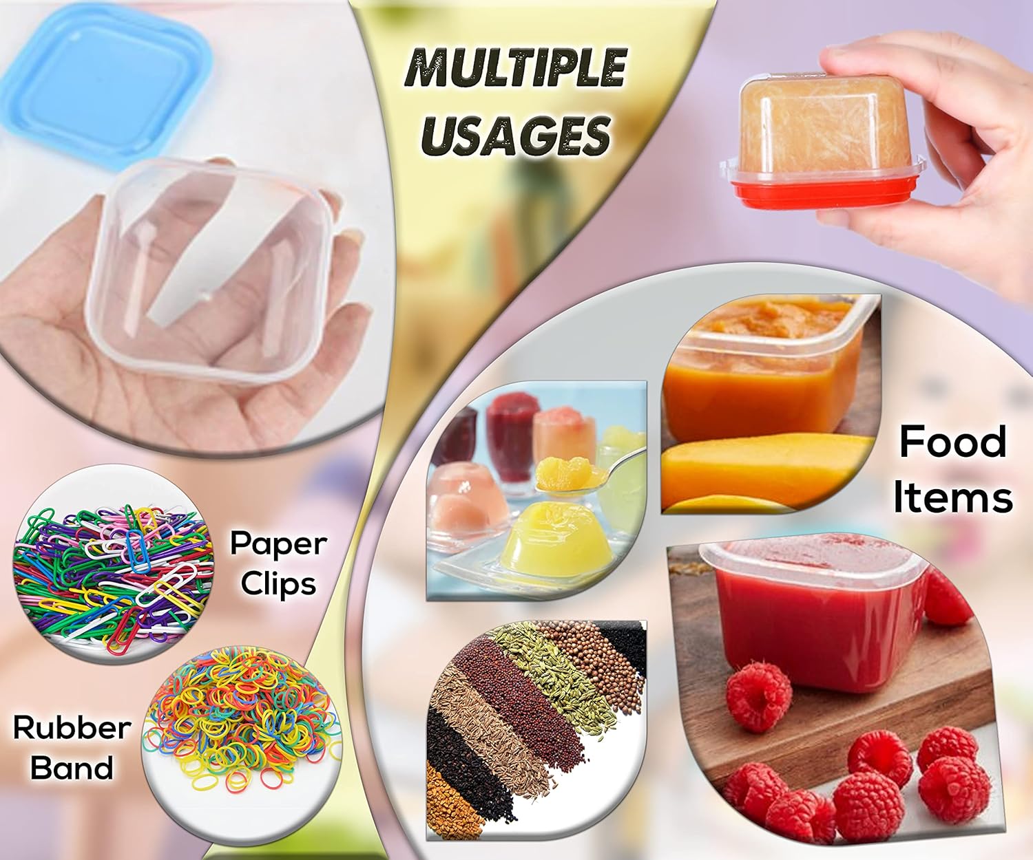 Plastic Mini Storage Boxes Baby Weaning Feeding Freezer Food Pots Containers 120 ml (Pack Of 8)