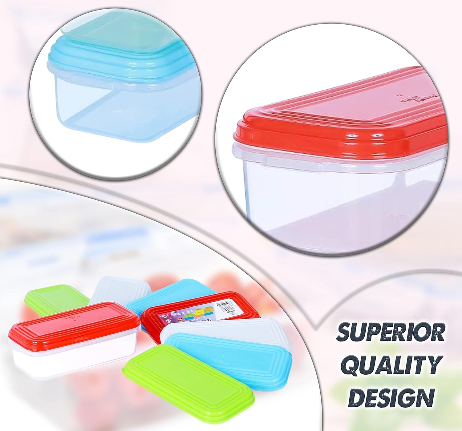 Plastic Medium Storage Boxes Baby Weaning Feeding Freezer Food Pots Containers 250 ml (Pack Of 8)