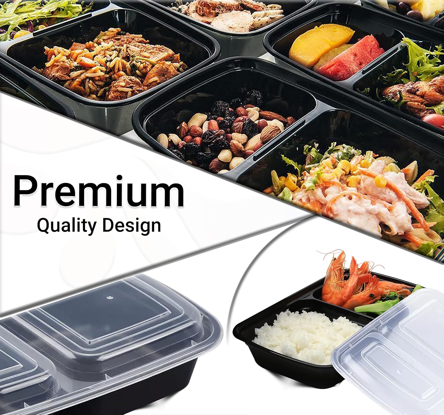 2 Compartment Meal Prep Containers (830ml) – Pack Of 30