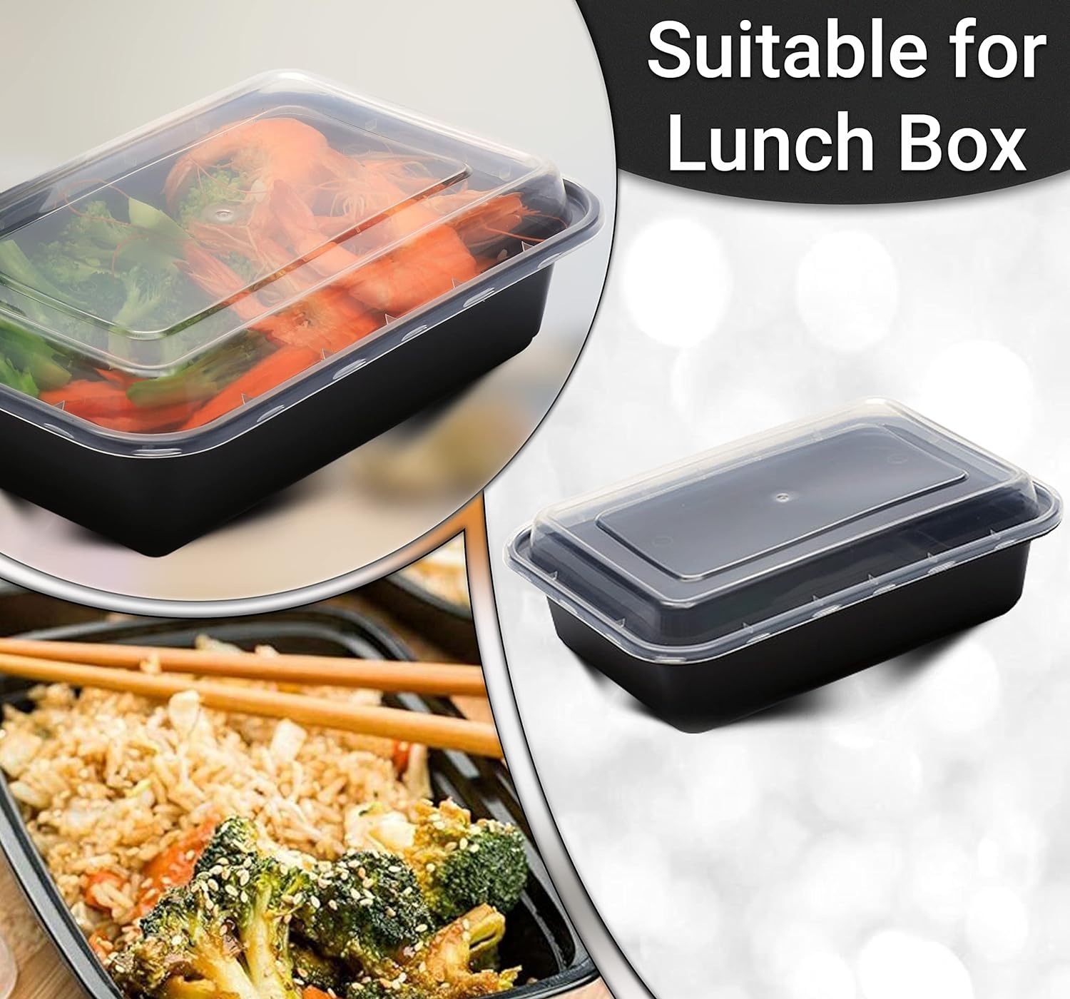 1 Compartment Meal Prep Containers (950ml) – Pack Of 10