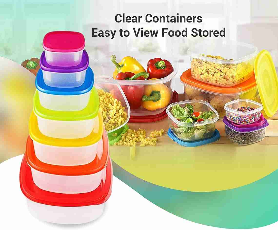 Neez 7pcs Food Storage Containers - BPA-Free, Colorful, Space-Saving