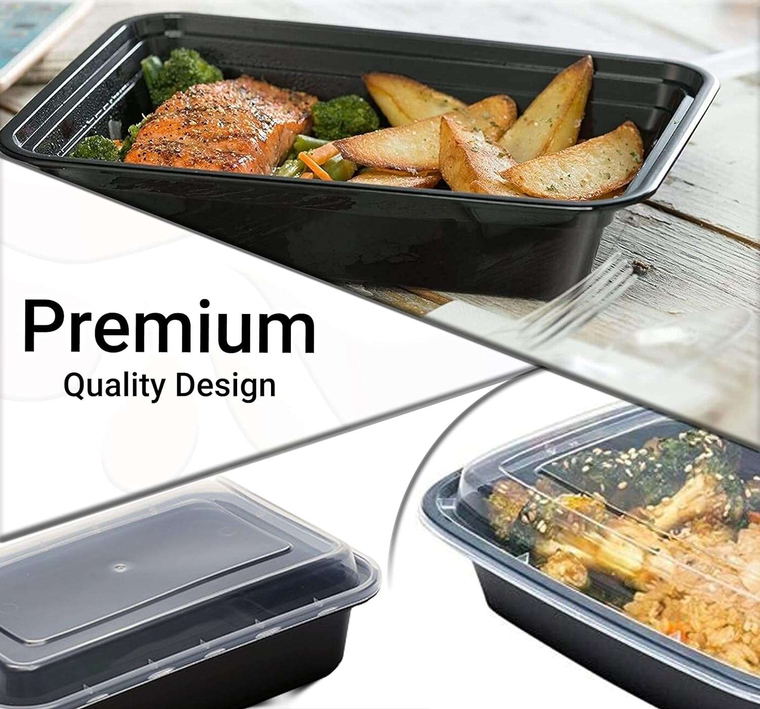 1 Compartment Meal Prep Containers (950ml) – Pack Of 10