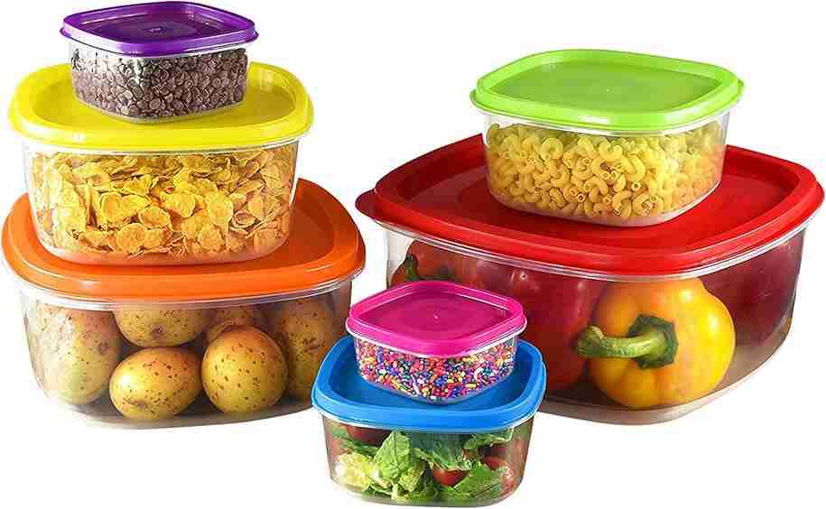 Neez 7pcs Food Storage Containers - BPA-Free, Colorful, Space-Saving